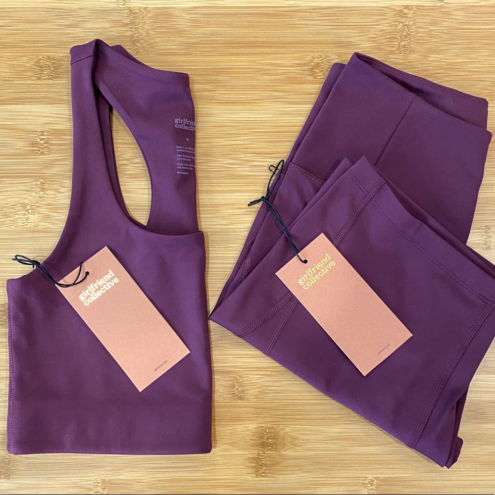 Girlfriend Collective Set in Plum